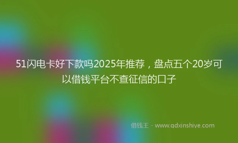 51闪电卡好下款吗2025年推荐，盘点五个20岁可以借钱平台不查征信的口子