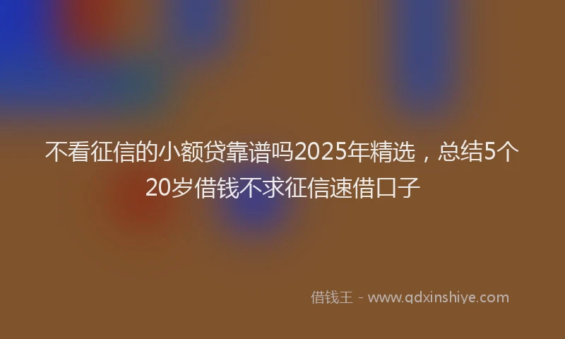 不看征信的小额贷靠谱吗2025年精选，总结5个20岁借钱不求征信速借口子