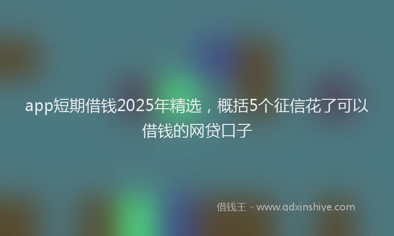 app短期借钱2025年精选，概括5个征信花了可以借钱的网贷口子