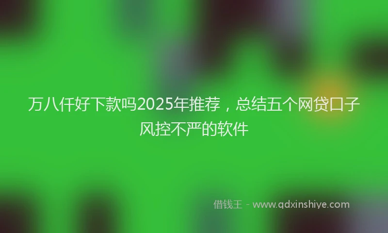 万八仟好下款吗2025年推荐，总结五个网贷口子风控不严的软件
