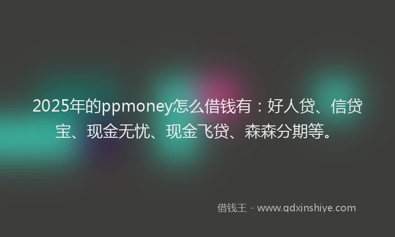 2025年的ppmoney怎么借钱有：好人贷、信贷宝、现金无忧、现金飞贷、森森分期等。