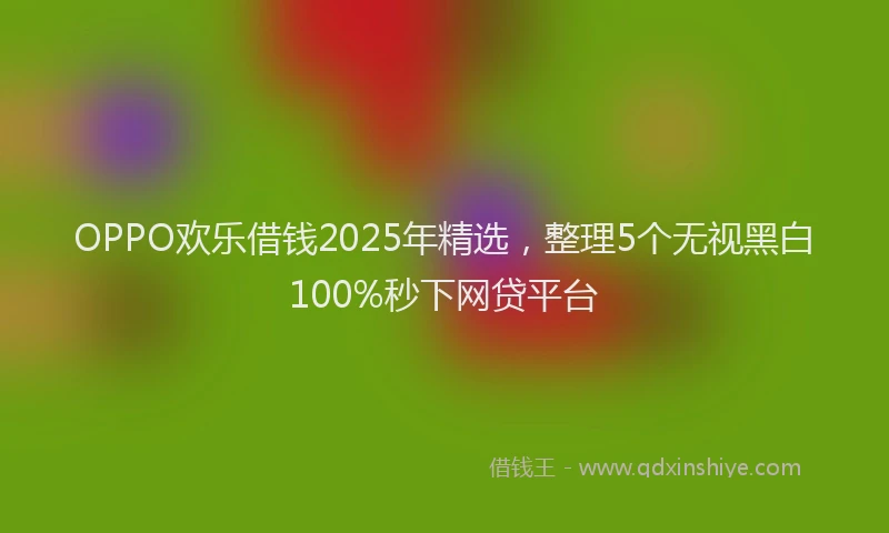 OPPO欢乐借钱2025年精选，整理5个无视黑白100%秒下网贷平台