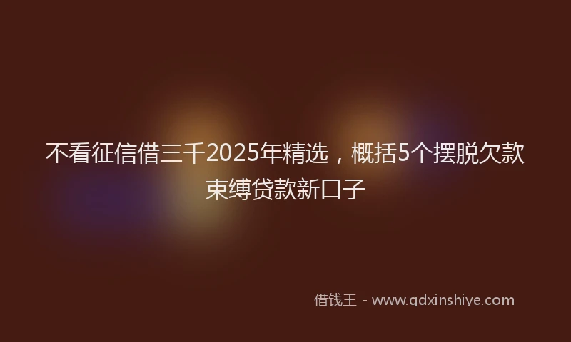 不看征信借三千2025年精选，概括5个摆脱欠款束缚贷款新口子