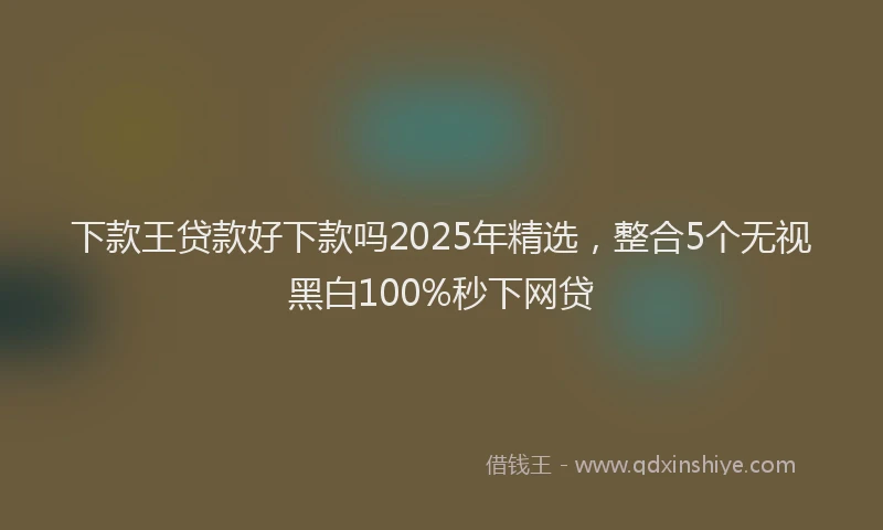 下款王贷款好下款吗2025年精选，整合5个无视黑白100%秒下网贷