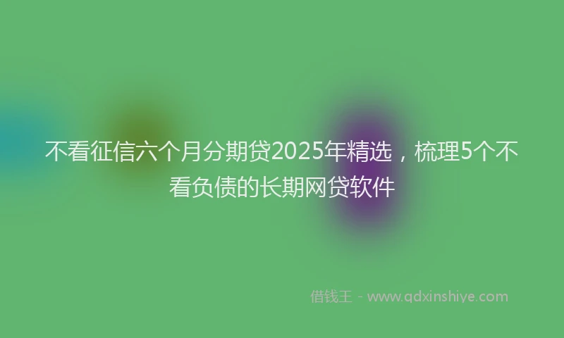 不看征信六个月分期贷2025年精选，梳理5个不看负债的长期网贷软件