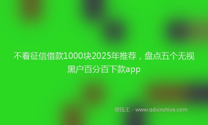 不看征信借款1000块2025年推荐，盘点五个无视黑户百分百下款app