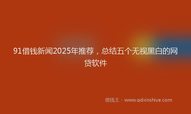 91借钱新闻2025年推荐，总结五个无视黑白的网贷软件