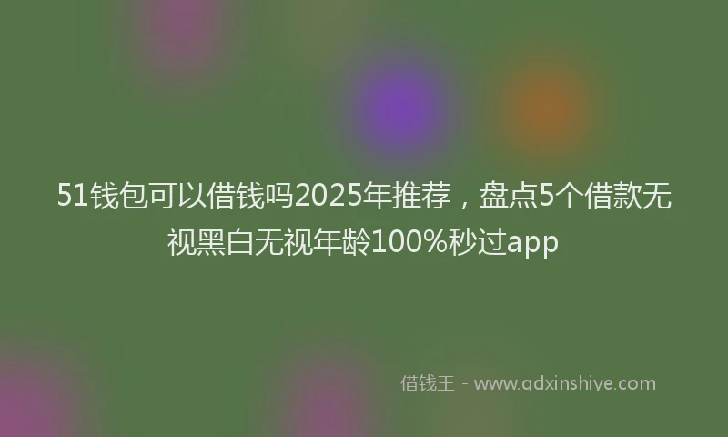 51钱包可以借钱吗2025年推荐，盘点5个借款无视黑白无视年龄100%秒过app