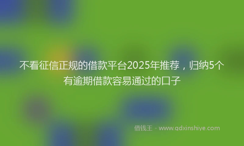 不看征信正规的借款平台2025年推荐，归纳5个有逾期借款容易通过的口子