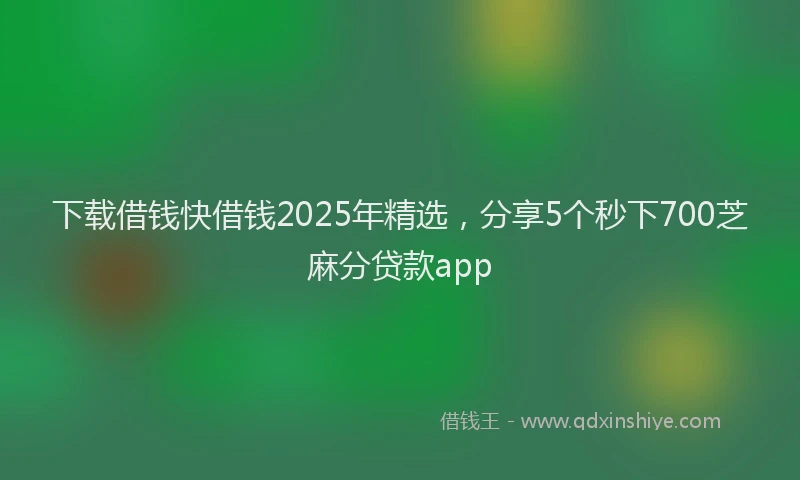 下载借钱快借钱2025年精选，分享5个秒下700芝麻分贷款app