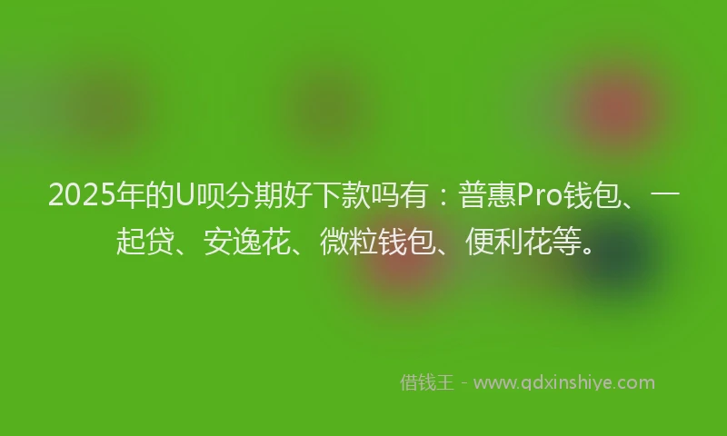 2025年的U呗分期好下款吗有：普惠Pro钱包、一起贷、安逸花、微粒钱包、便利花等。