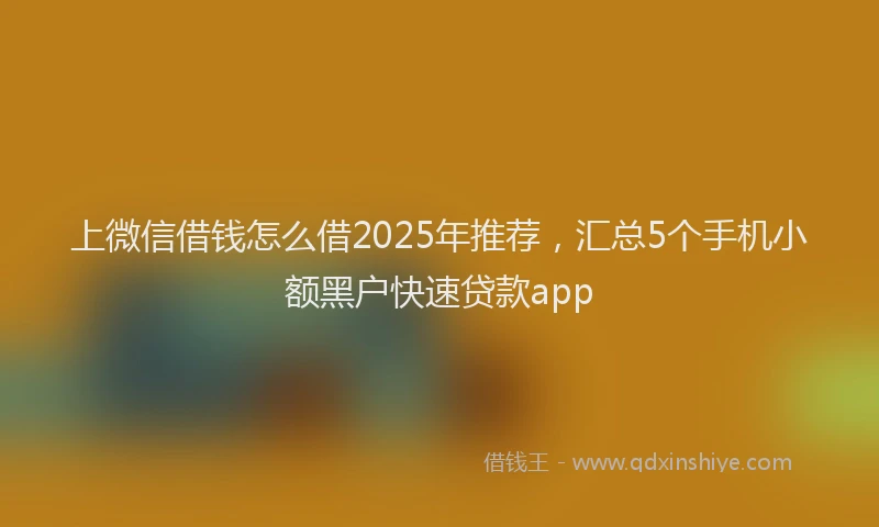 上微信借钱怎么借2025年推荐，汇总5个手机小额黑户快速贷款app
