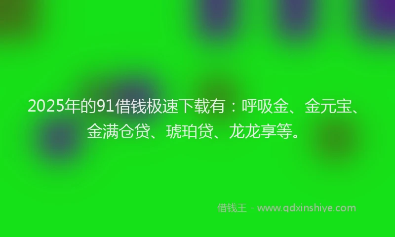 2025年的91借钱极速下载有：呼吸金、金元宝、金满仓贷、琥珀贷、龙龙享等。
