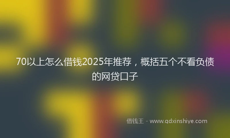 70以上怎么借钱2025年推荐，概括五个不看负债的网贷口子