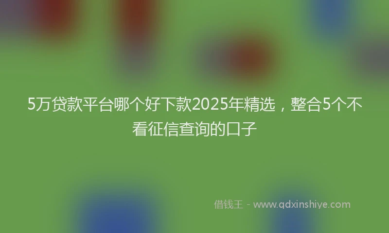 5万贷款平台哪个好下款2025年精选，整合5个不看征信查询的口子