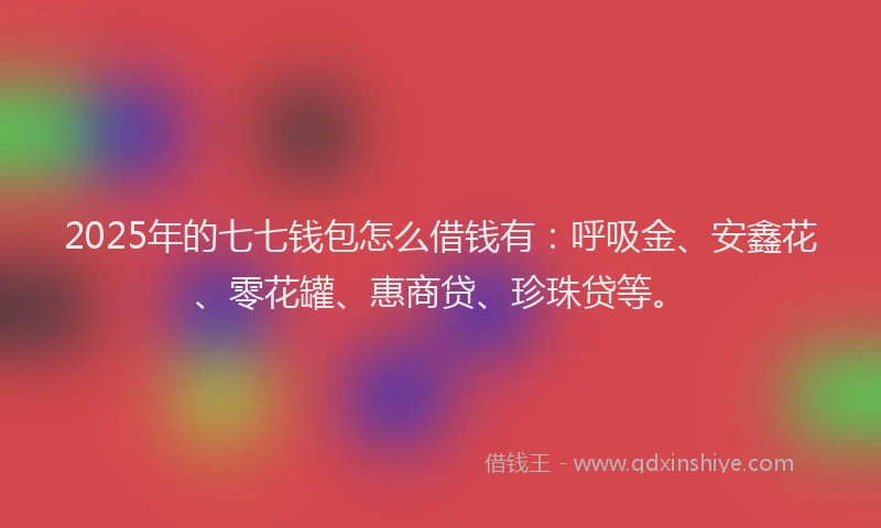 2025年的七七钱包怎么借钱有：呼吸金、安鑫花、零花罐、惠商贷、珍珠贷等。