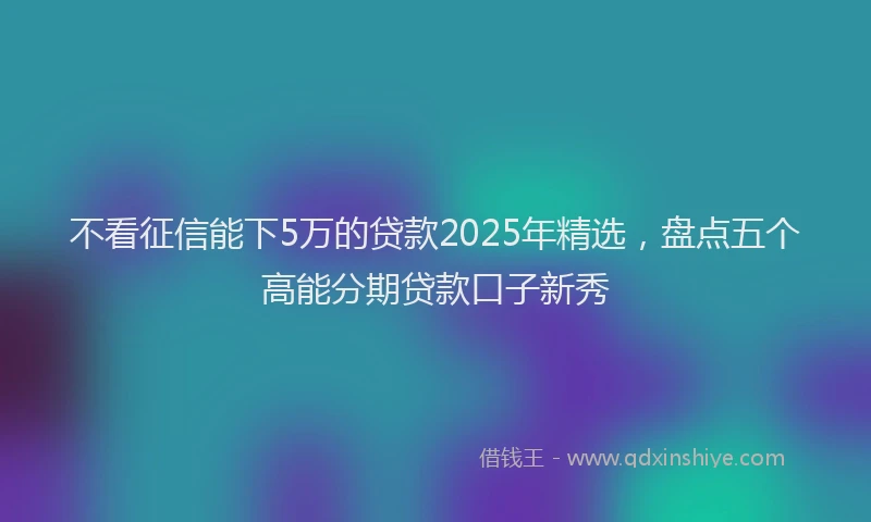 不看征信能下5万的贷款2025年精选，盘点五个高能分期贷款口子新秀