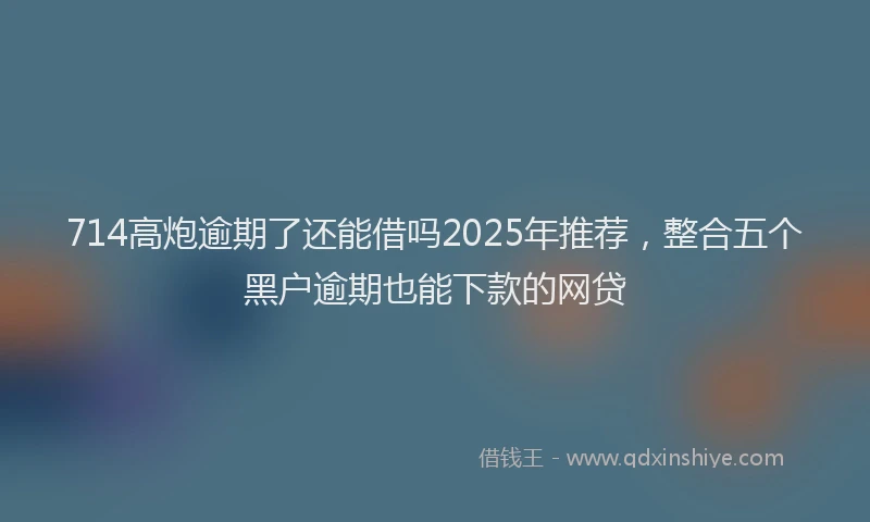 714高炮逾期了还能借吗2025年推荐，整合五个黑户逾期也能下款的网贷