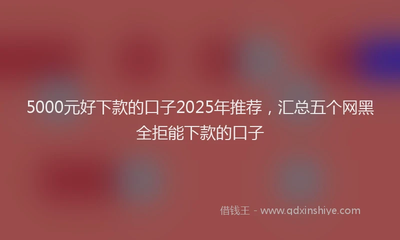 5000元好下款的口子2025年推荐，汇总五个网黑全拒能下款的口子