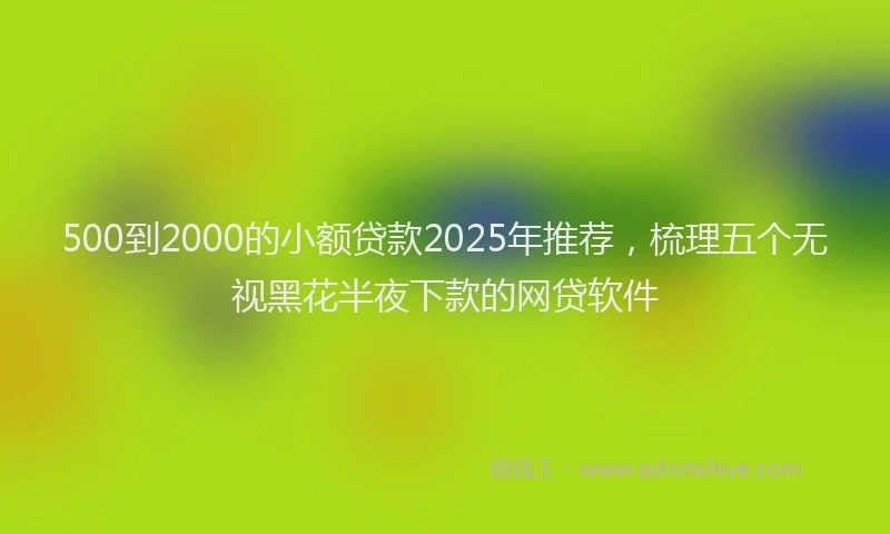 500到2000的小额贷款2025年推荐，梳理五个无视黑花半夜下款的网贷软件