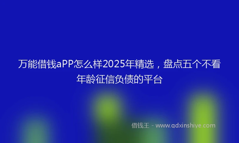 万能借钱aPP怎么样2025年精选，盘点五个不看年龄征信负债的平台