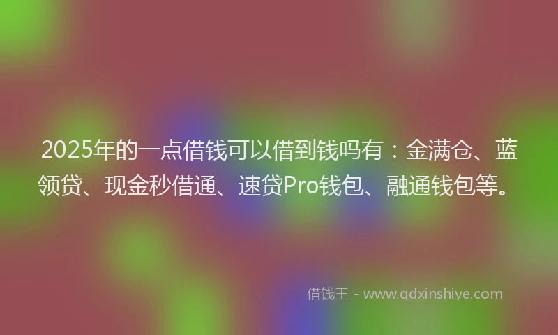 2025年的一点借钱可以借到钱吗有：金满仓、蓝领贷、现金秒借通、速贷Pro钱包、融通钱包等。
