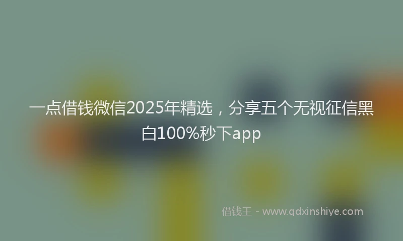 一点借钱微信2025年精选，分享五个无视征信黑白100%秒下app