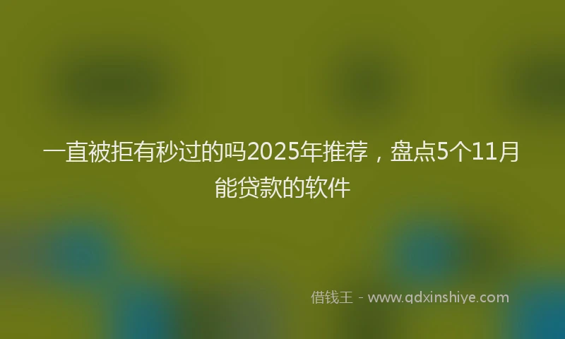 一直被拒有秒过的吗2025年推荐，盘点5个11月能贷款的软件