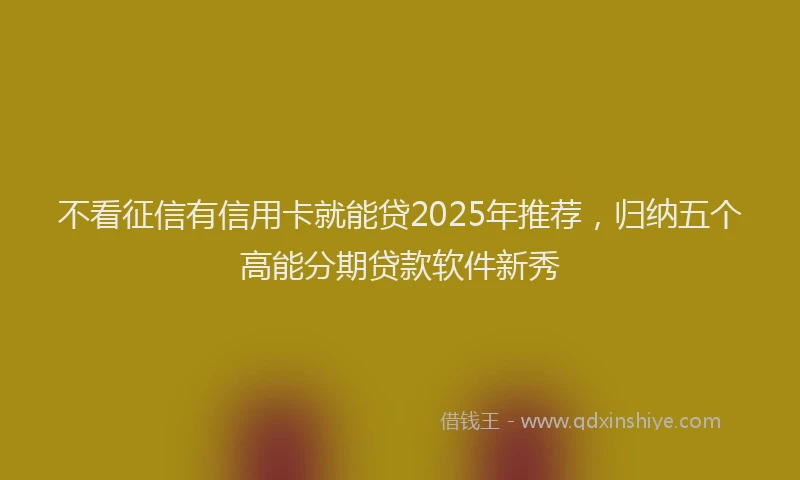不看征信有信用卡就能贷2025年推荐，归纳五个高能分期贷款软件新秀