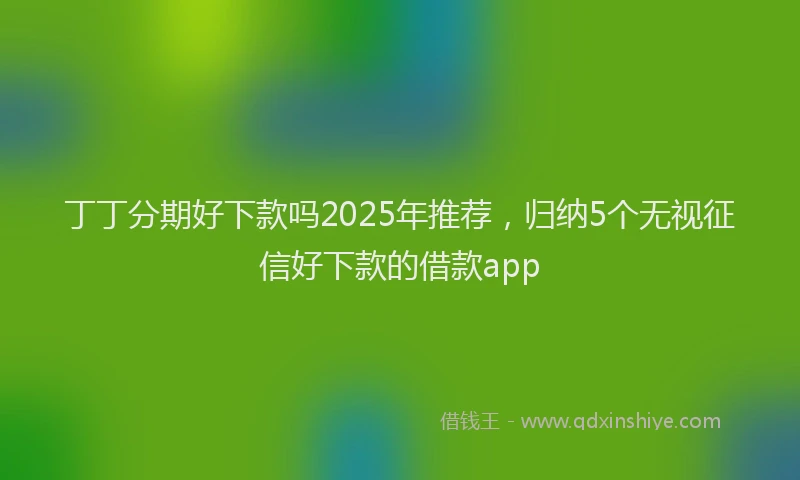 丁丁分期好下款吗2025年推荐，归纳5个无视征信好下款的借款app