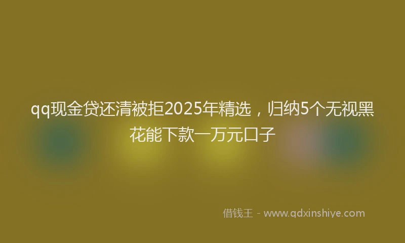 qq现金贷还清被拒2025年精选，归纳5个无视黑花能下款一万元口子