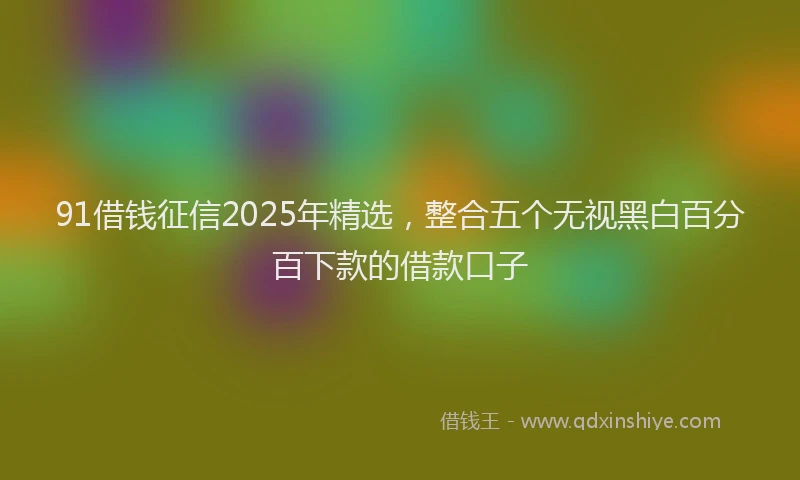 91借钱征信2025年精选，整合五个无视黑白百分百下款的借款口子