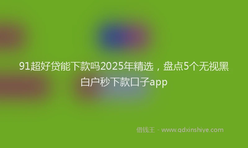 91超好贷能下款吗2025年精选，盘点5个无视黑白户秒下款口子app