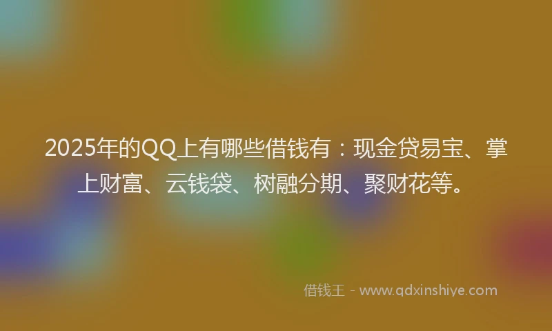 2025年的QQ上有哪些借钱有：现金贷易宝、掌上财富、云钱袋、树融分期、聚财花等。