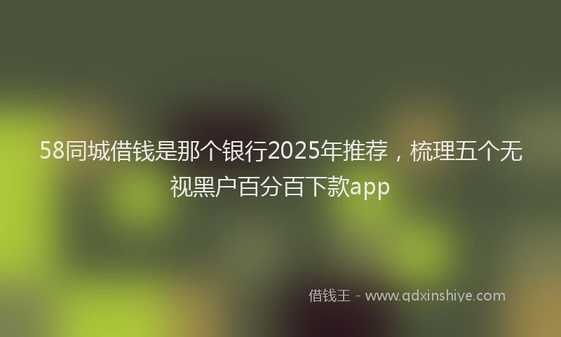 58同城借钱是那个银行2025年推荐，梳理五个无视黑户百分百下款app