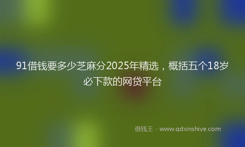 91借钱要多少芝麻分2025年精选，概括五个18岁必下款的网贷平台