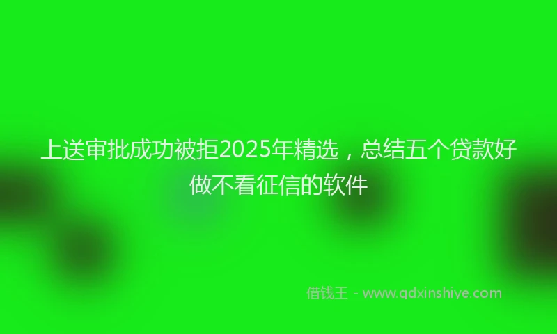 上送审批成功被拒2025年精选，总结五个贷款好做不看征信的软件