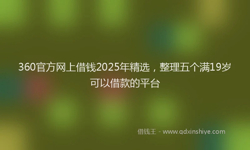 360官方网上借钱2025年精选，整理五个满19岁可以借款的平台