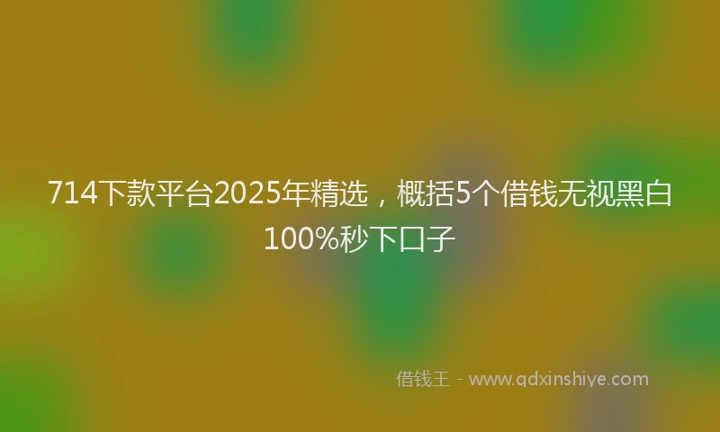 714下款平台2025年精选，概括5个借钱无视黑白100%秒下口子