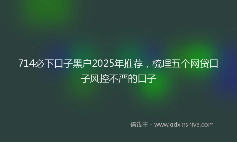 714必下口子黑户2025年推荐，梳理五个网贷口子风控不严的口子
