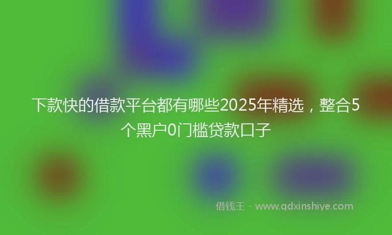 下款快的借款平台都有哪些2025年精选，整合5个黑户0门槛贷款口子