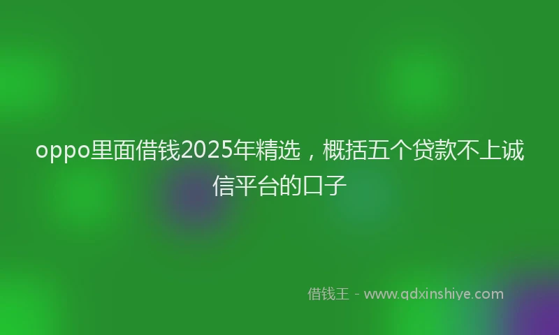 oppo里面借钱2025年精选，概括五个贷款不上诚信平台的口子