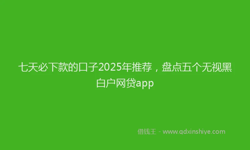 七天必下款的口子2025年推荐，盘点五个无视黑白户网贷app