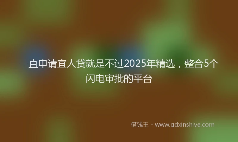 一直申请宜人贷就是不过2025年精选，整合5个闪电审批的平台