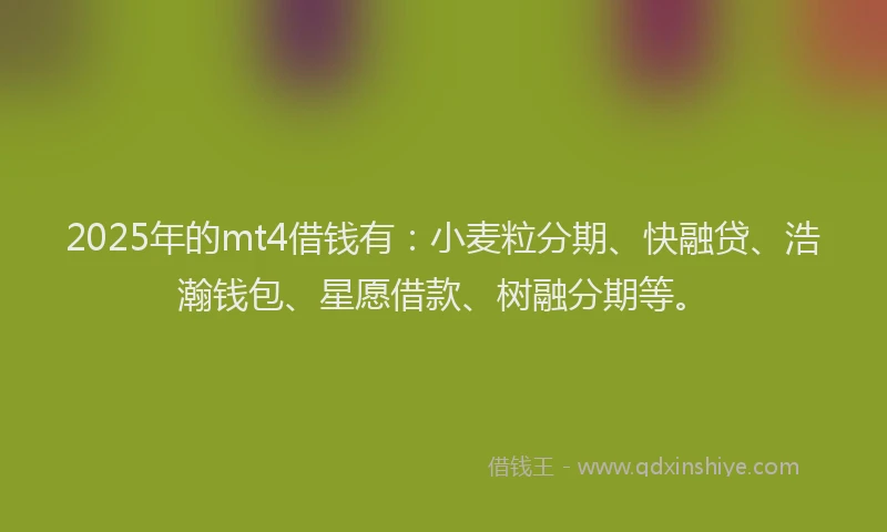 2025年的mt4借钱有：小麦粒分期、快融贷、浩瀚钱包、星愿借款、树融分期等。