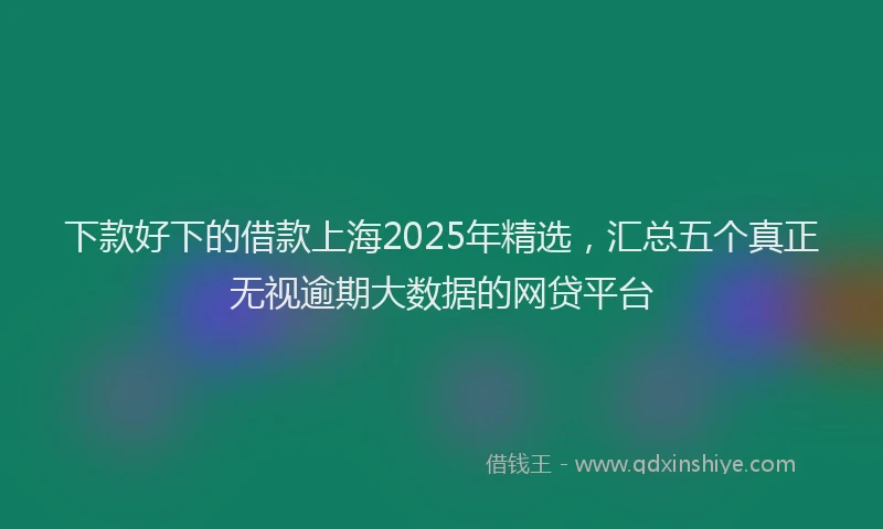 下款好下的借款上海2025年精选，汇总五个真正无视逾期大数据的网贷平台