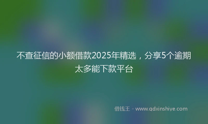 不查征信的小额借款2025年精选，分享5个逾期太多能下款平台