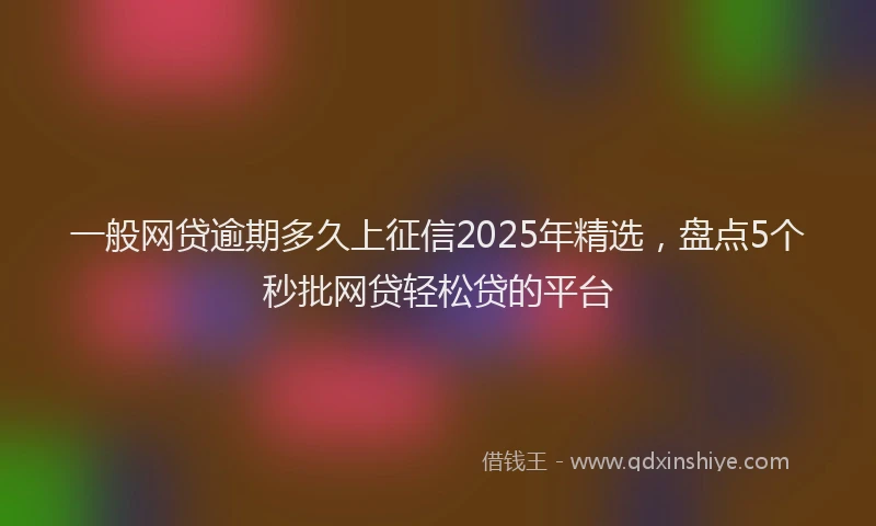一般网贷逾期多久上征信2025年精选，盘点5个秒批网贷轻松贷的平台