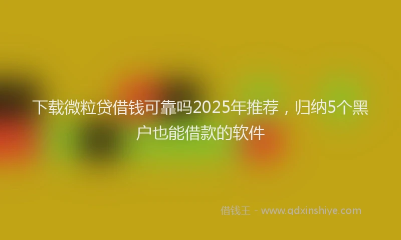 下载微粒贷借钱可靠吗2025年推荐，归纳5个黑户也能借款的软件