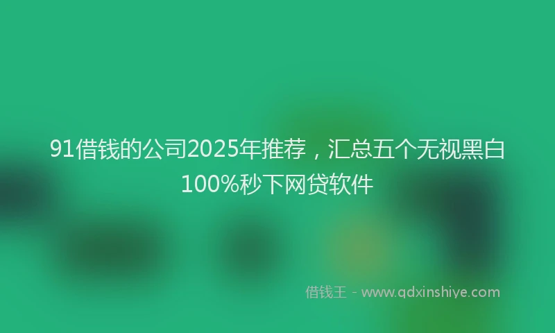 91借钱的公司2025年推荐，汇总五个无视黑白100%秒下网贷软件